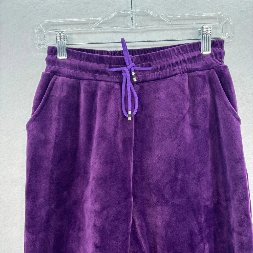 Kids Fleece Lined Jogger Pants L XL Purple Velvet Drawstring Waist Cozy Lounge‎